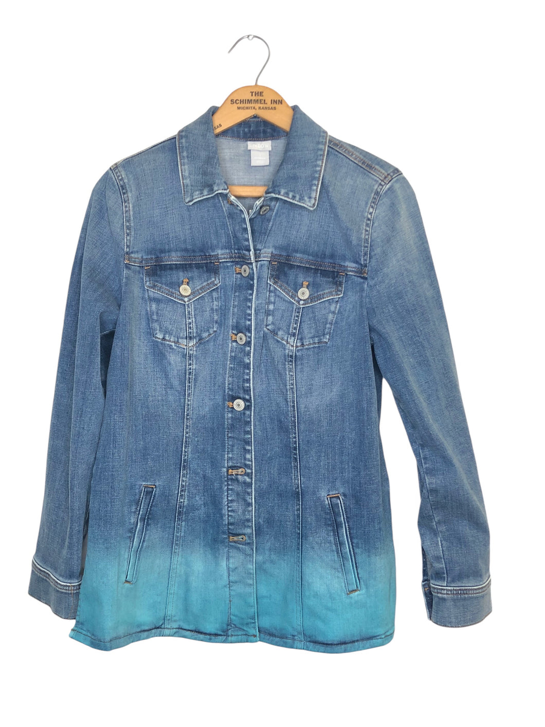 Size Medium  Blue New With Tags!! Denim Teal ombre Jacket